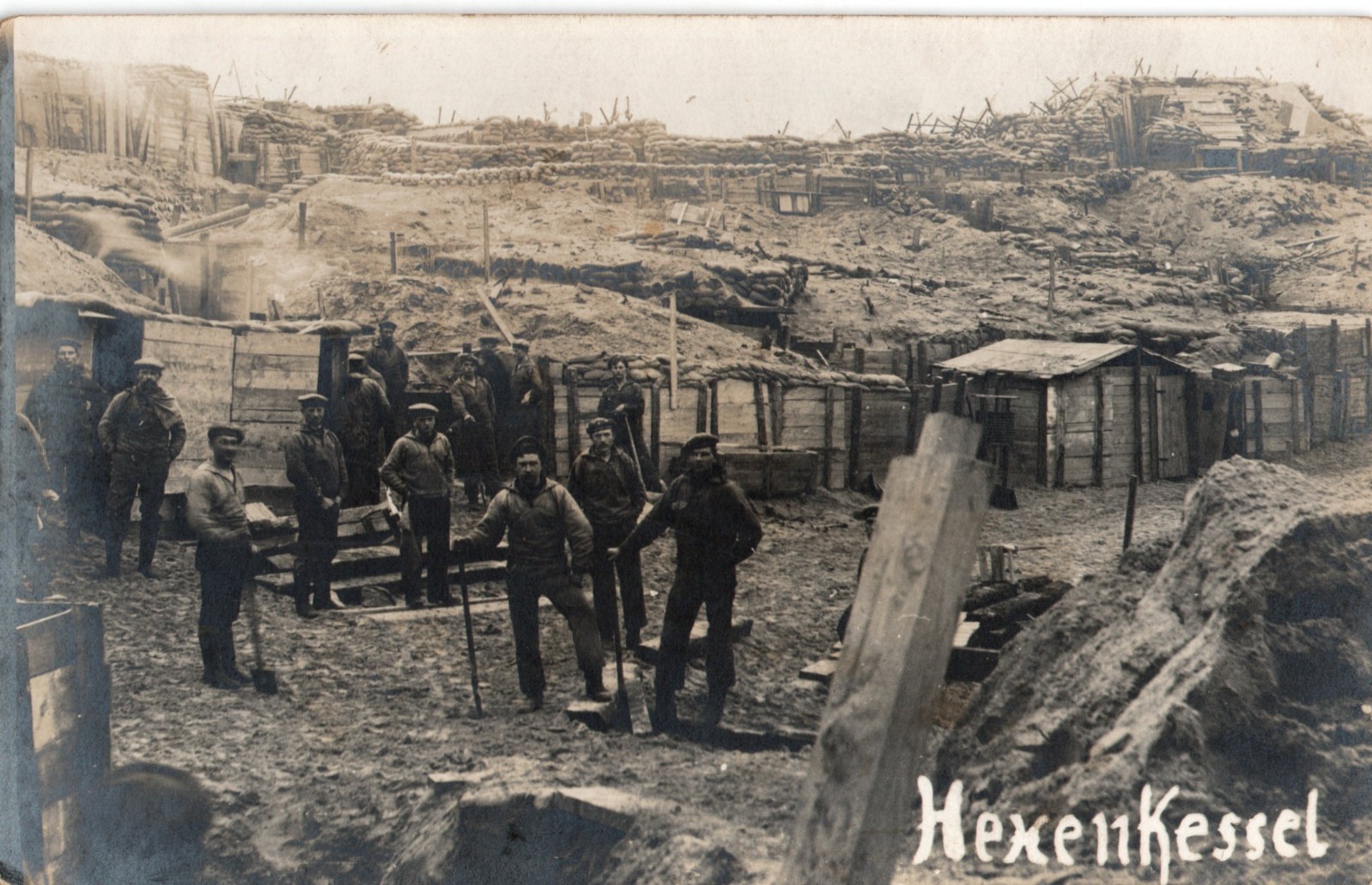 WWI German Trench Photo "Hexenkessel" Verdun Battlefield 1916 Witches' Cauldron
