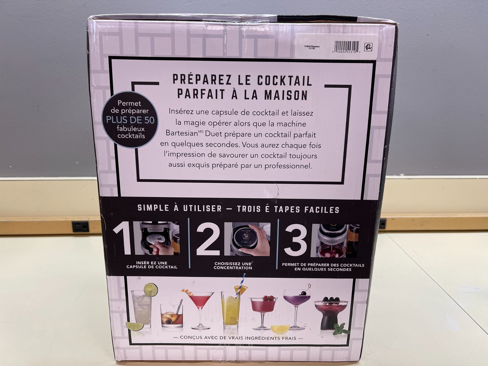 Bartesian Cocktail Machine Duet Premium 2-Bottle Home Bar 55310G New