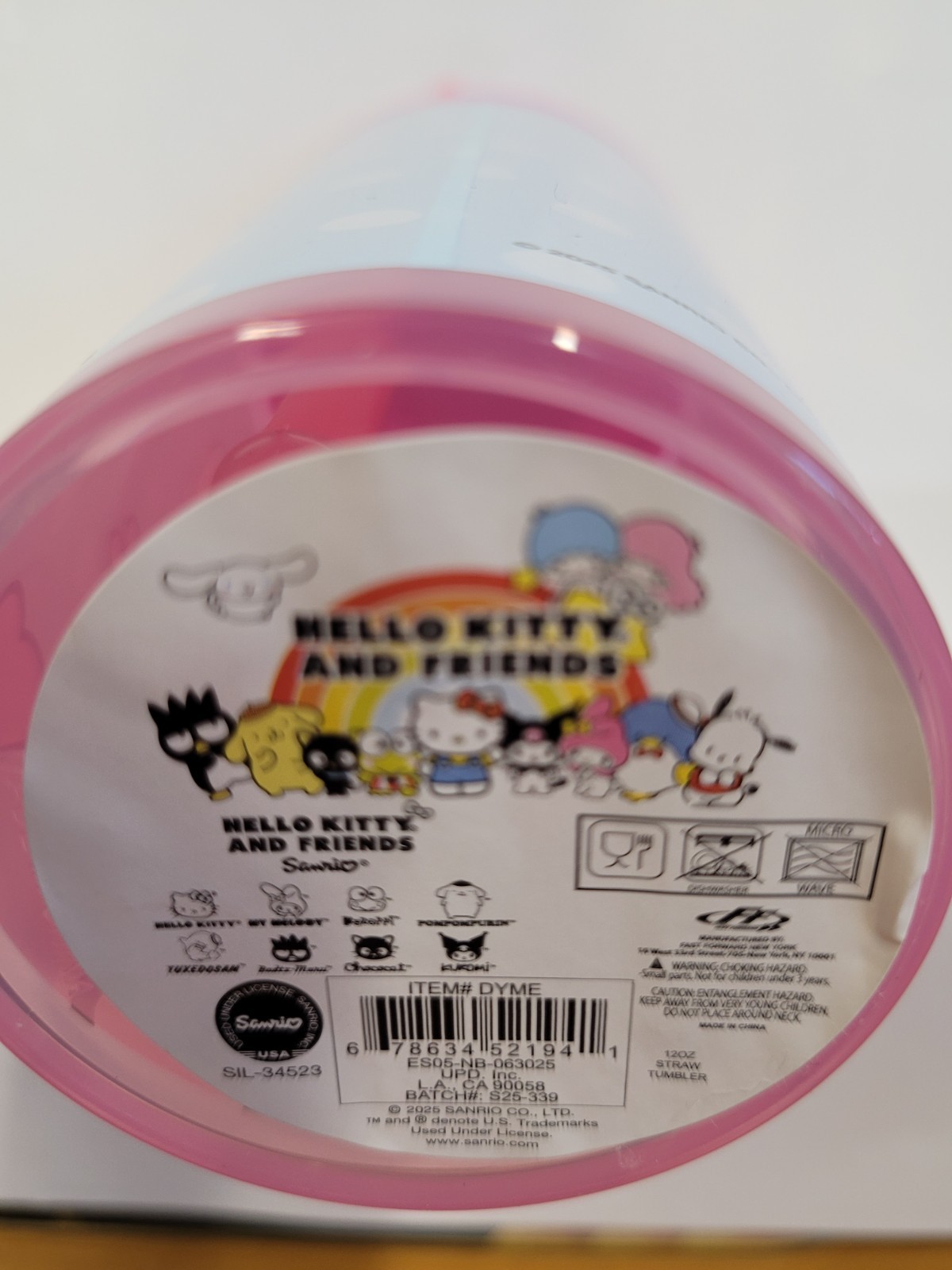 Water Bottle - Hello Kitty & Friends My Melody 7" Plastic 12oz Straw Tumbler 3D