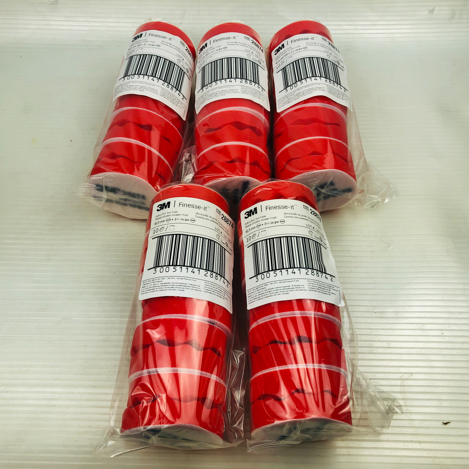 50pk/Case 3M Buffing Pad Finesse-It 28874 Red Foam Waffle Face 3-1/4 Inch New