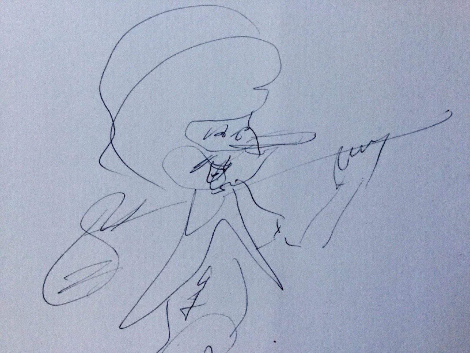 FATS DOMINO 1928-2017 rare hand drawn sketch signed.