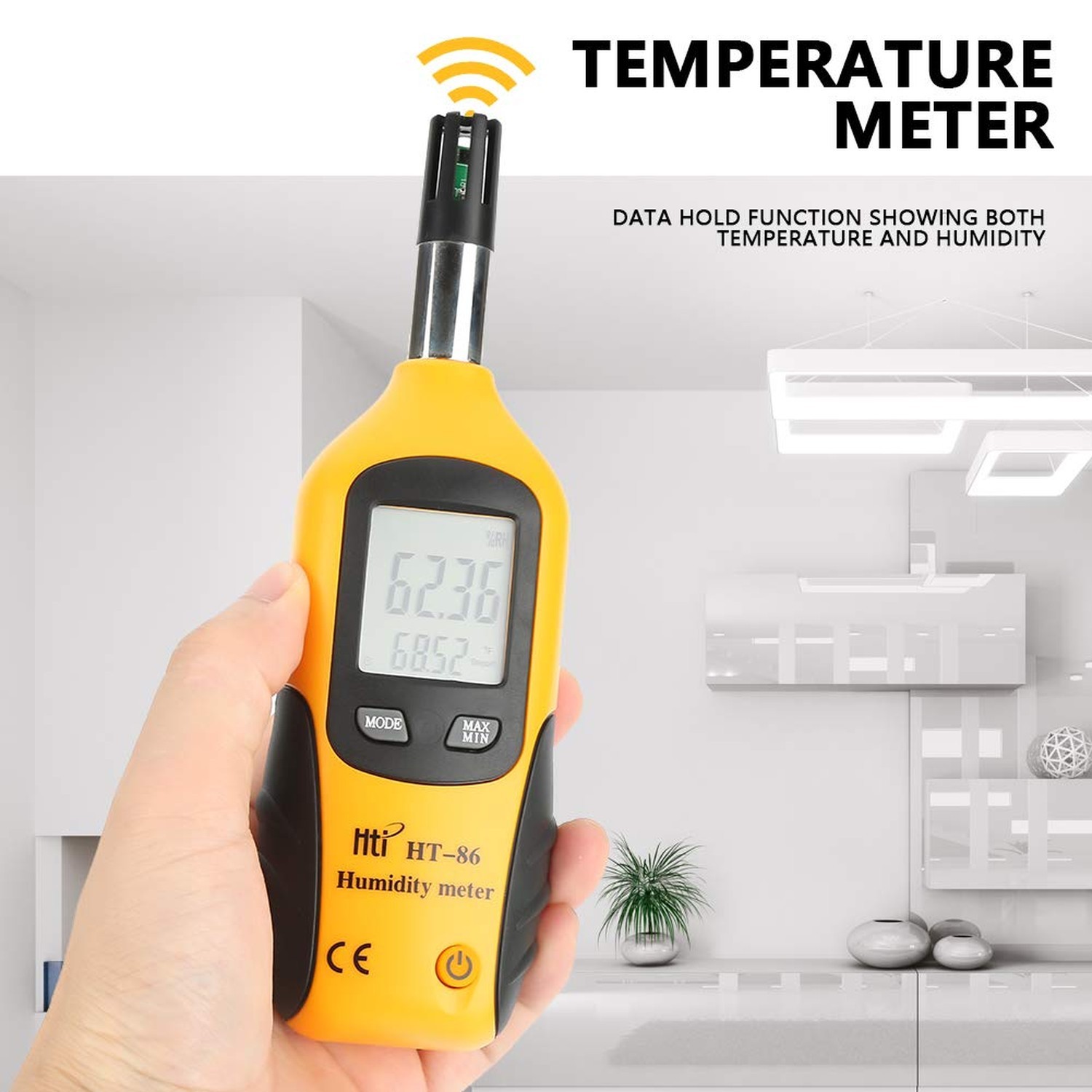 HT-86 Temperature Humidity Meter 2 in 1 Portable Digital Hygrometer Thermomet...