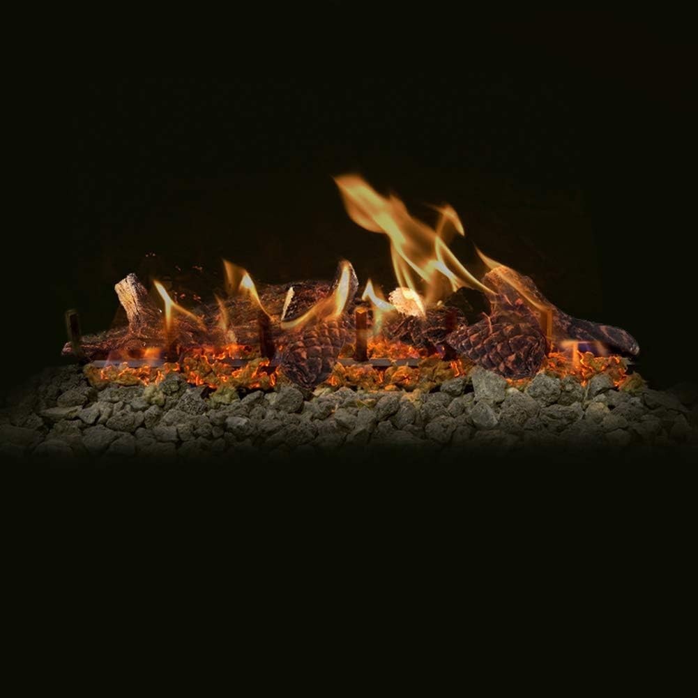 Small Gas Fireplace Logs Set of 9, Fireplace Logs Ceramic Wood Decoration for...