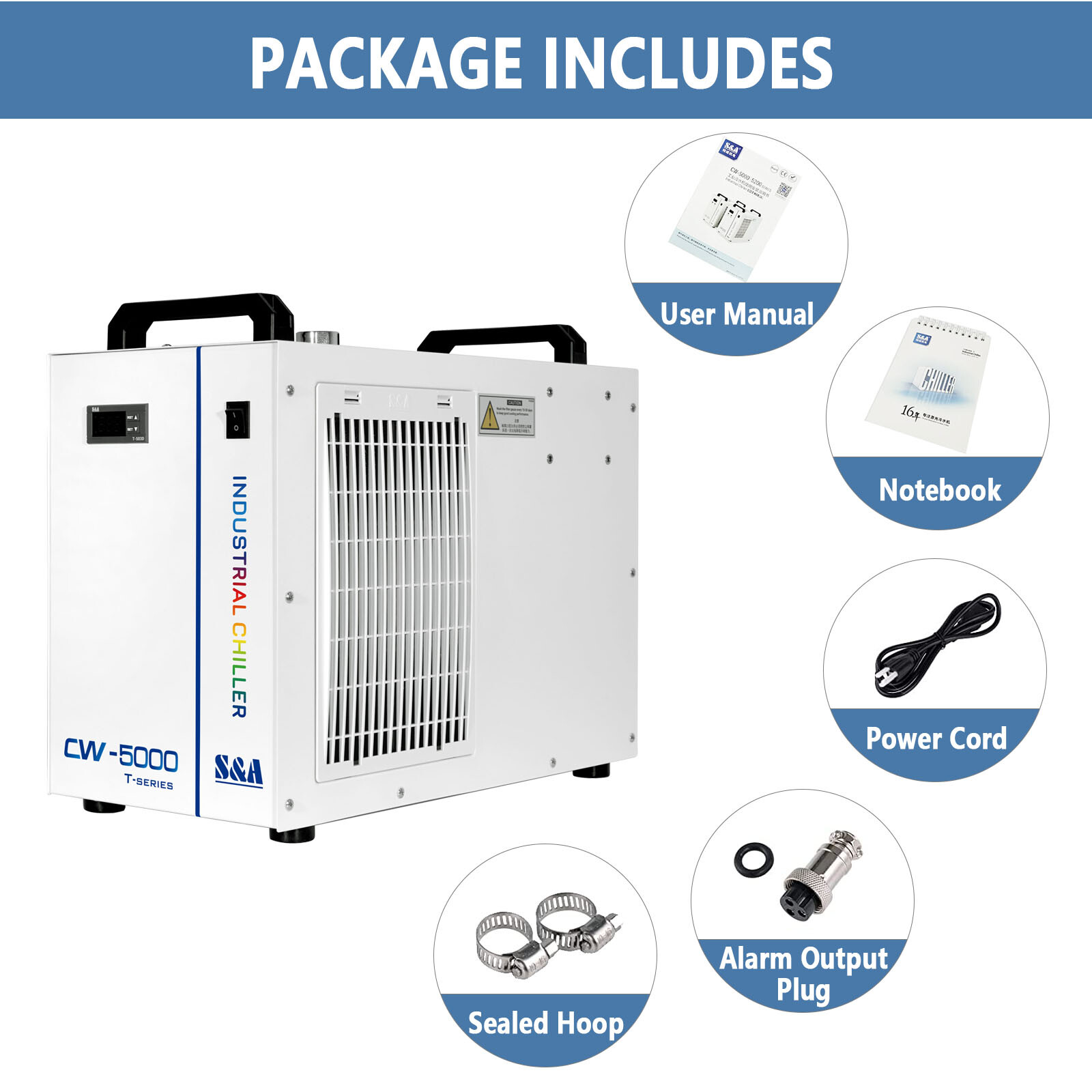 Genuine S&A CW-5000 DG 110V Water Chiller Cool 80W 100W CO2 Laser Tube US Stock