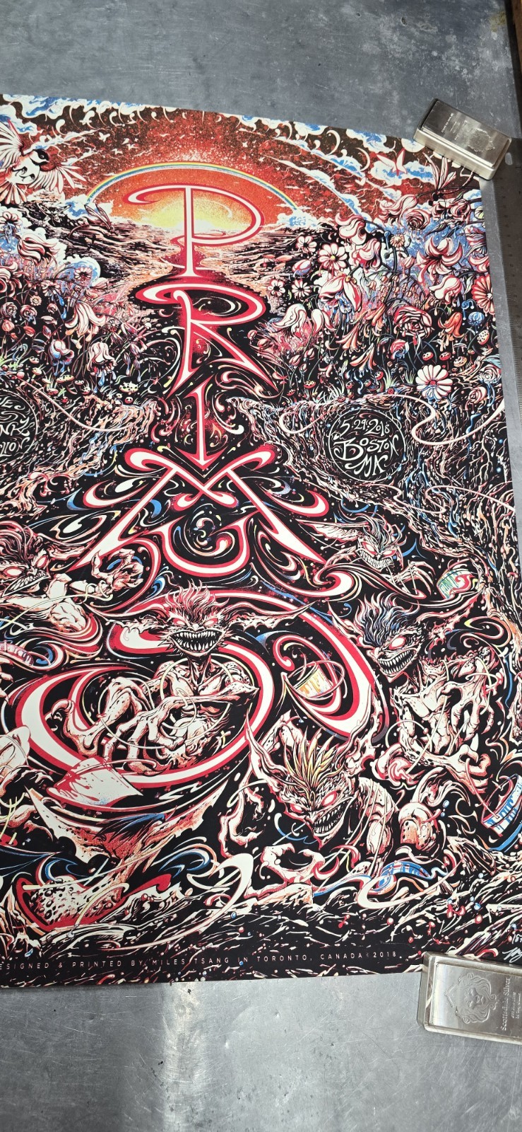 PRIMUS Signed Poster Boston MA Blue Hills Bank Pavilion 5-29-18 Miles Tsang