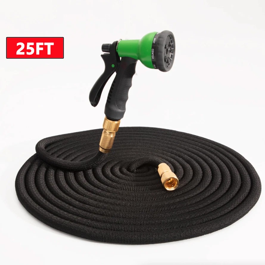 25ft / 50ft / 100ft Expanding Water Hose No-Kink Garden Hose with Nozzle