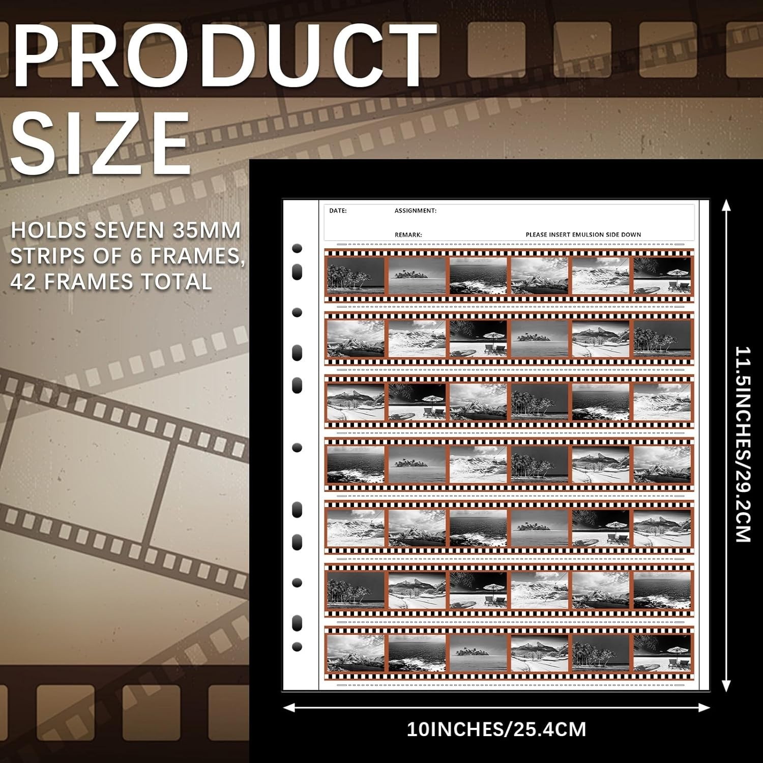 100 Pcs 35mm Film Negative Sleeves Film Binder Storage for 135 35mm Size Negativ