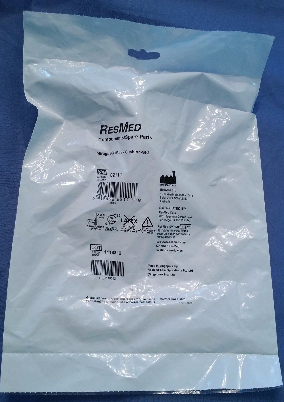 Resmed Mirage FX STD Nasal Cushion  STANDARD SIZE  Factory Sealed