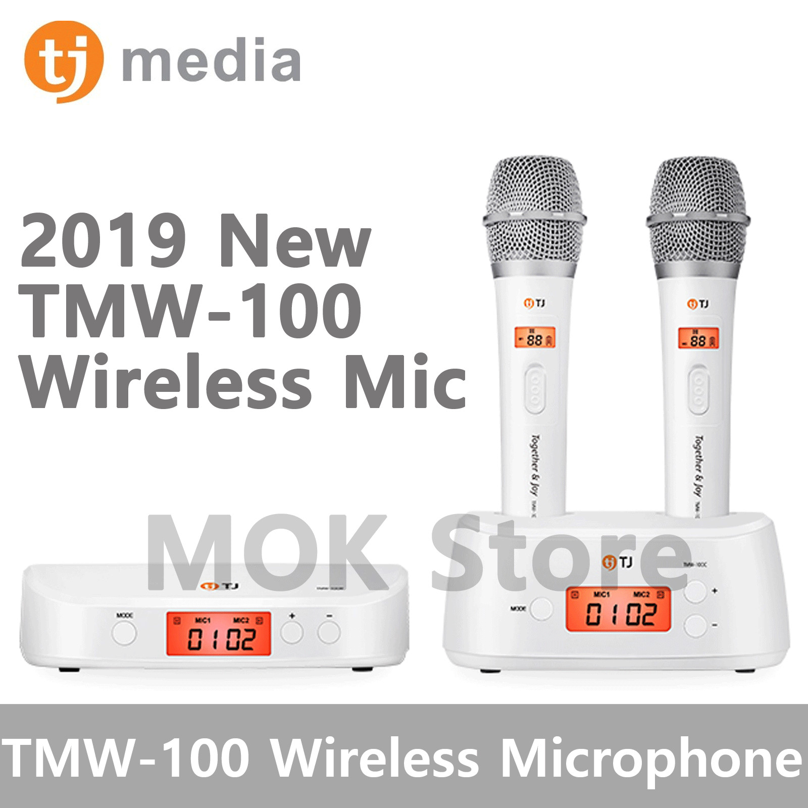 TJ Taijin Media TMW-100 Wireless Microphone 2pcs Set White Colors Free Fedex=