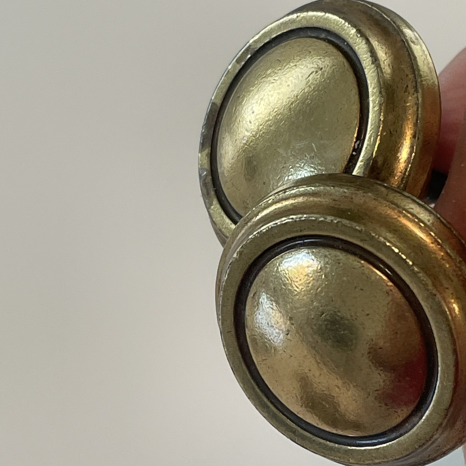 6 Vintage Brass Bullseye Knobs (screws Included) Drawer Cabinet Hardware