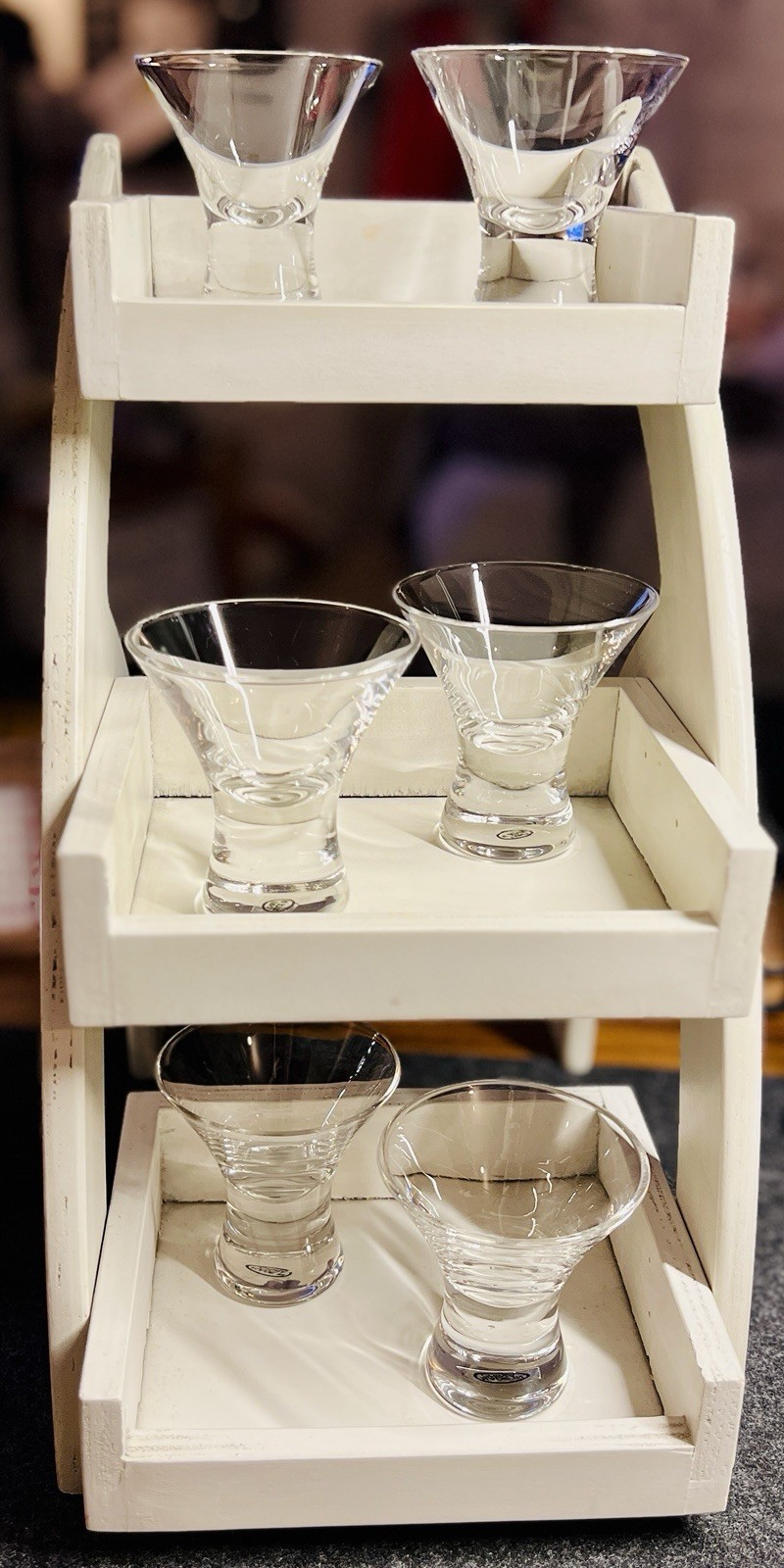 Vintage Stemless Mini Martini/Dessert 4oz Glasses