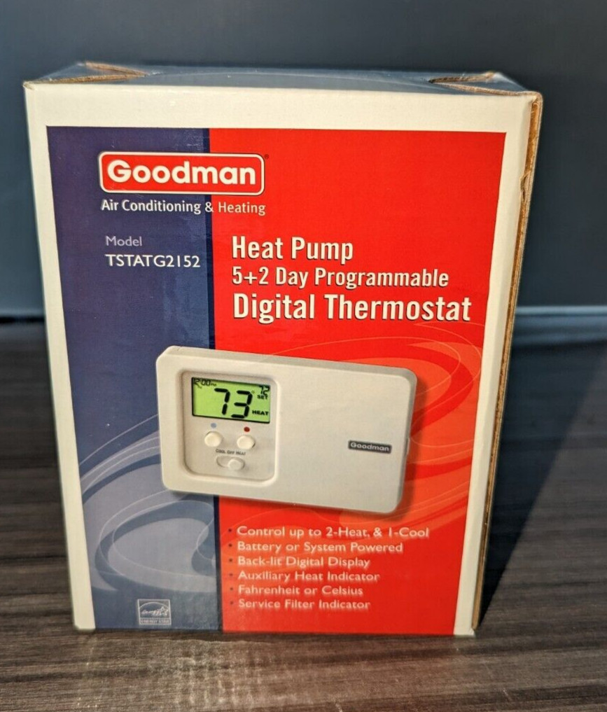 Goodman Programmable Digital Thermostat TSTATG2152 HEAT PUMP 5+2 DAY
