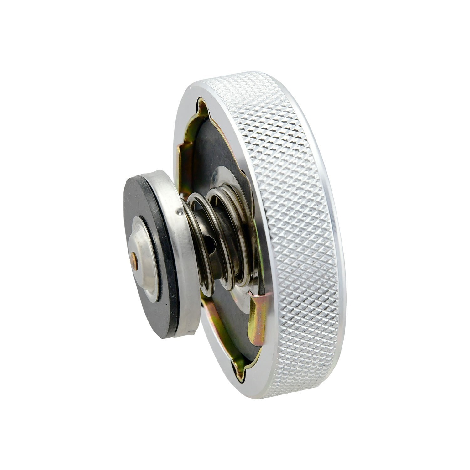 Radiator Cap, Billet Aluminum, Machined Finish, Knurled Edge, 16lbs Chevy Ford