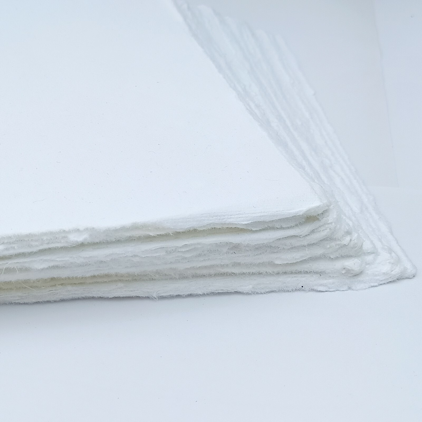 Handmade Paper - 20 sheets - All Sizes - WHITE - Deckle Edge - Acid Free Natural