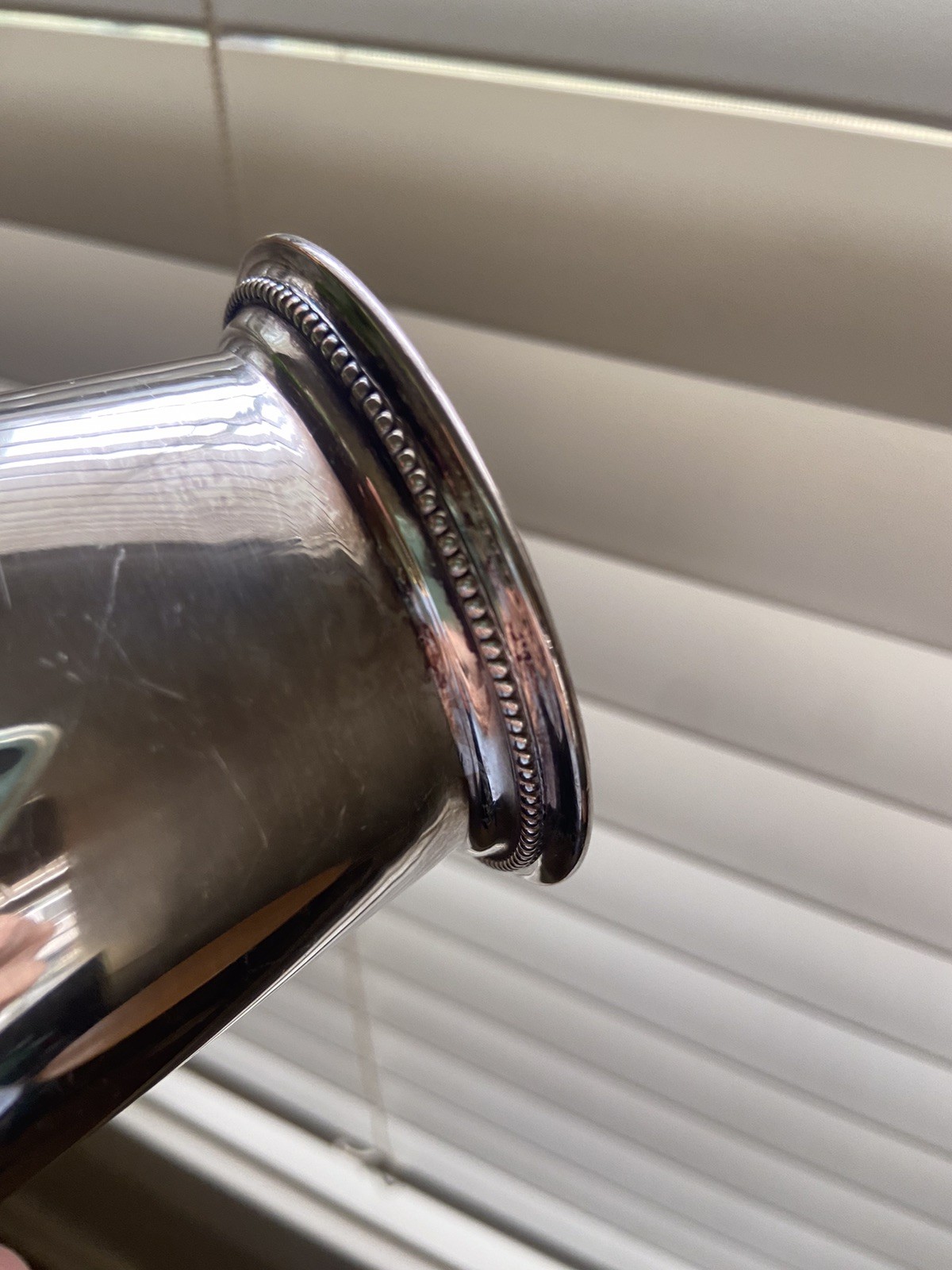 Patrick Henry Silver Plate Mint Julep Cups Beaded Band Exeter Crown Mark Lot 7