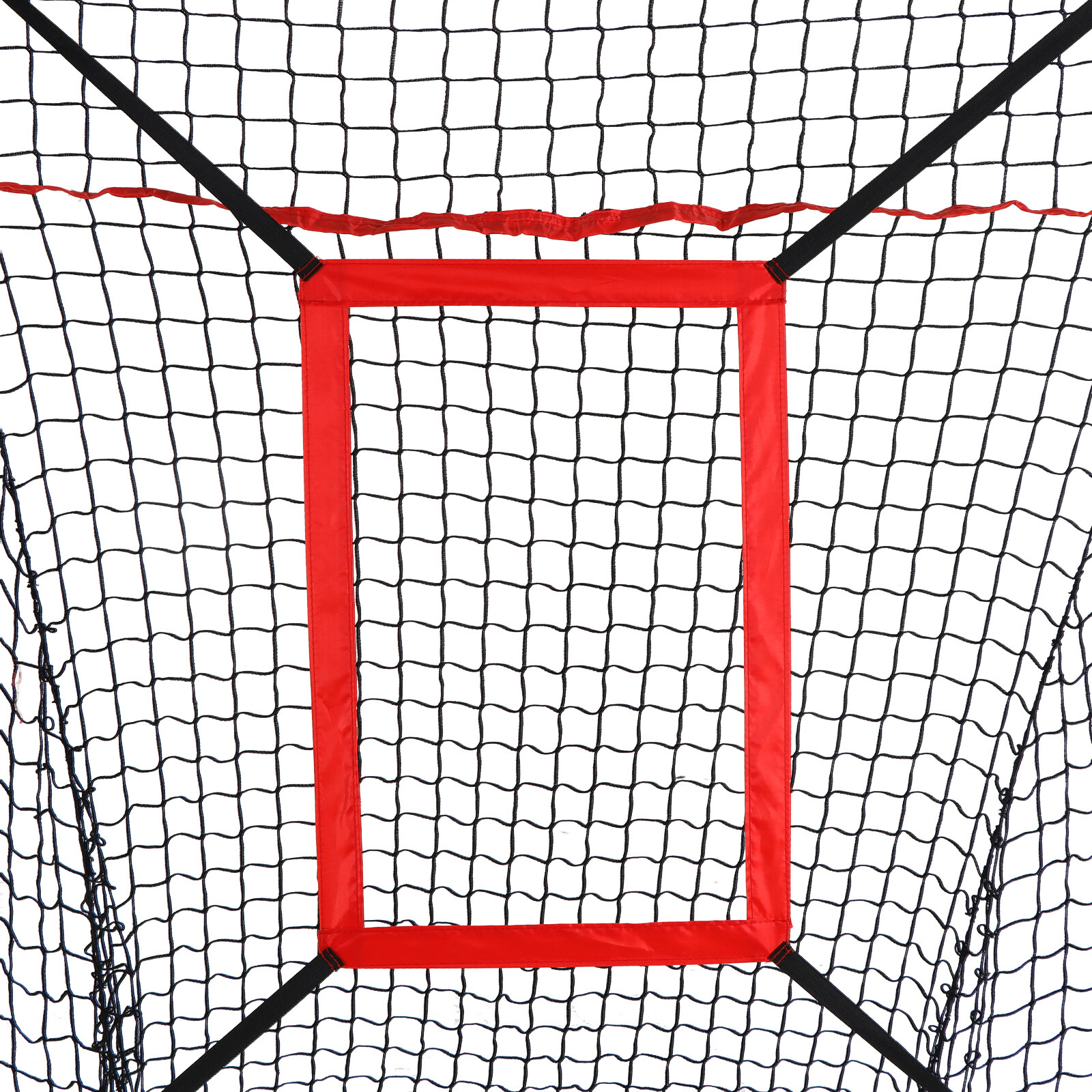7'×7' Baseball Softball Practice Net Hitting Pitching Training Net w/Strike Zone