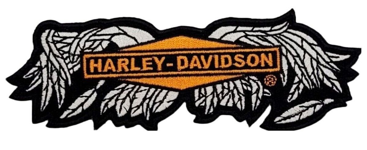 Harley Davidson Broken Wing Embroidered Patch - 5.0 inch
