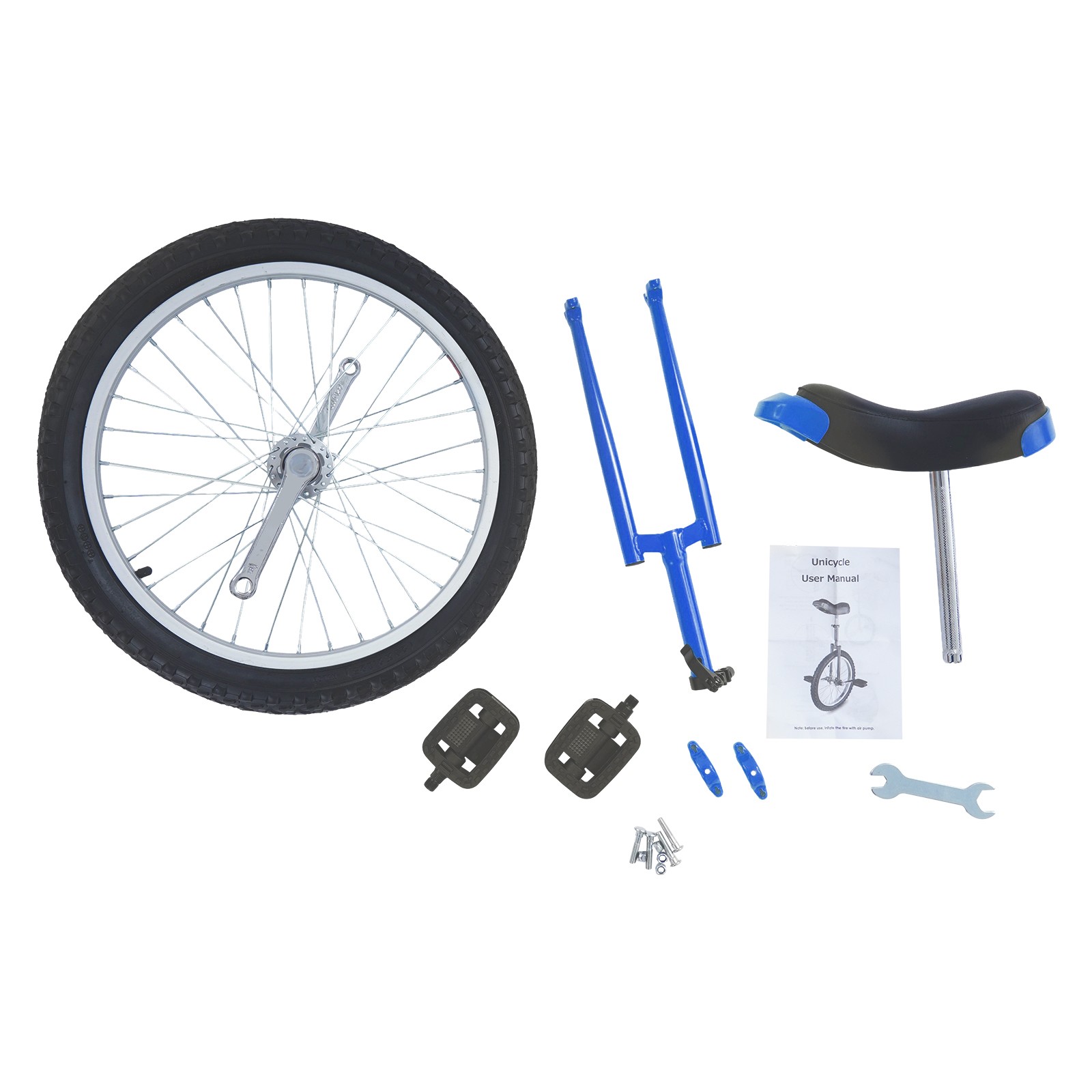 Blue 20inch Unicycle with Adjustable Height 78-90cm,Lightweight Outdoor Unicycle