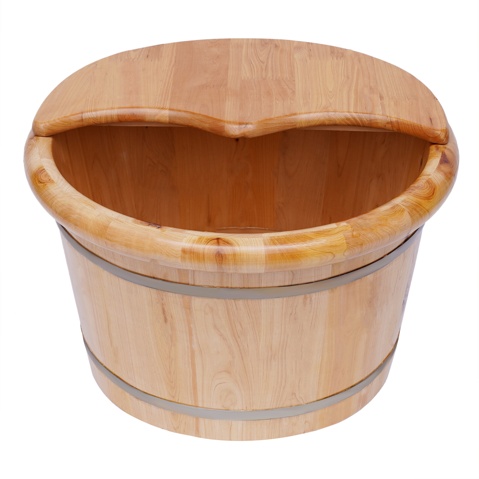 Cedar Wood Foot Basin Wooden Bucket Foot Bath Massage Plus Cover Plate +Massager