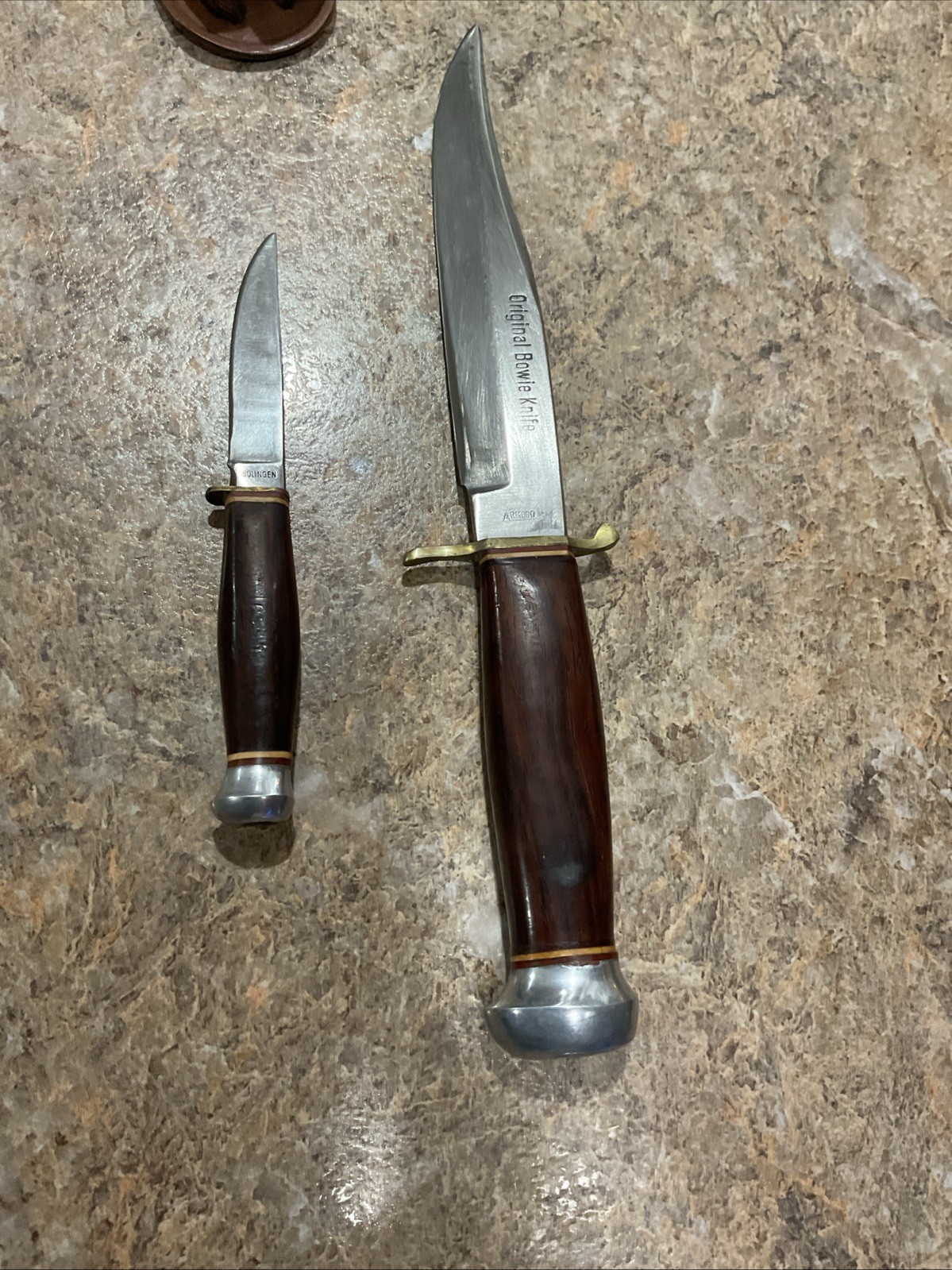 Armeso Piggy Back Solingen Bowie Fixed Blade Knife Used