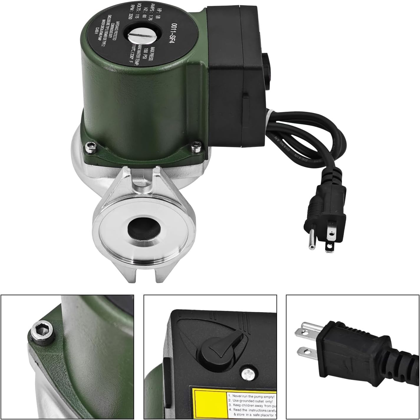 Upgraded 0011-SF4 High Quality Stainless Steel Cartridge Circulating Pump Taco