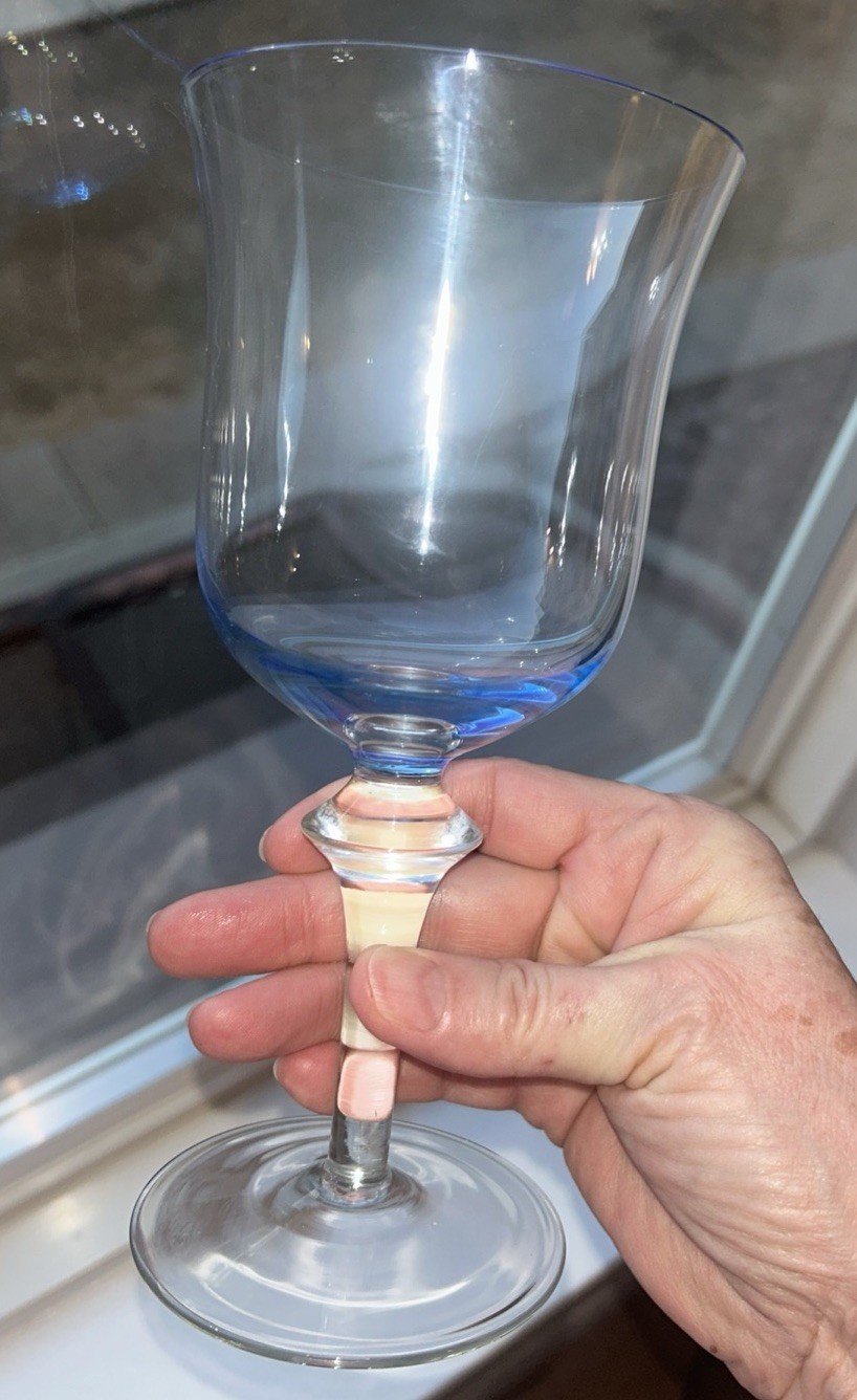 Vintage Denby AURORA Light Blue Water Goblets - Set/of 6