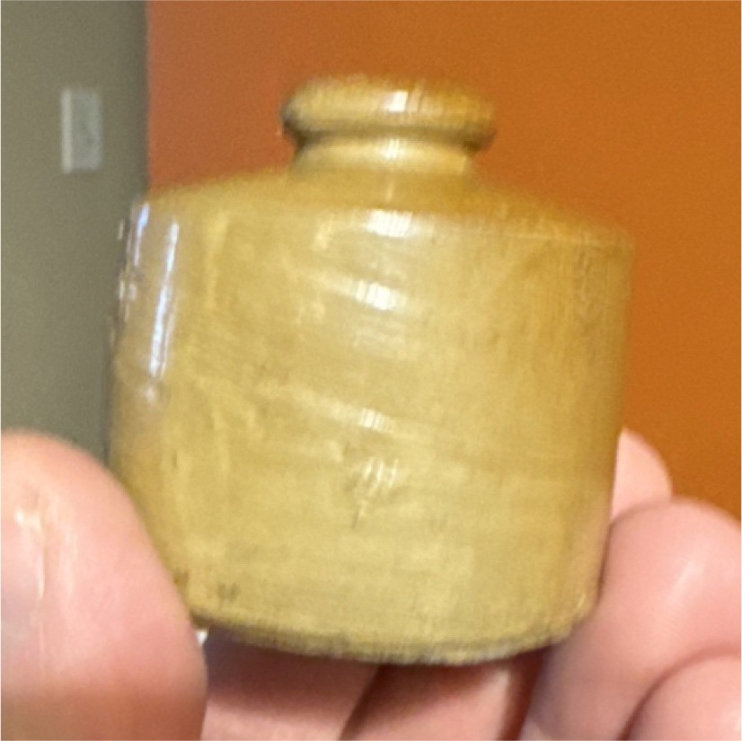 Stoneware Beige Brown Ink Bottle Antique Collectible Pre-1900 Vintage Bottle