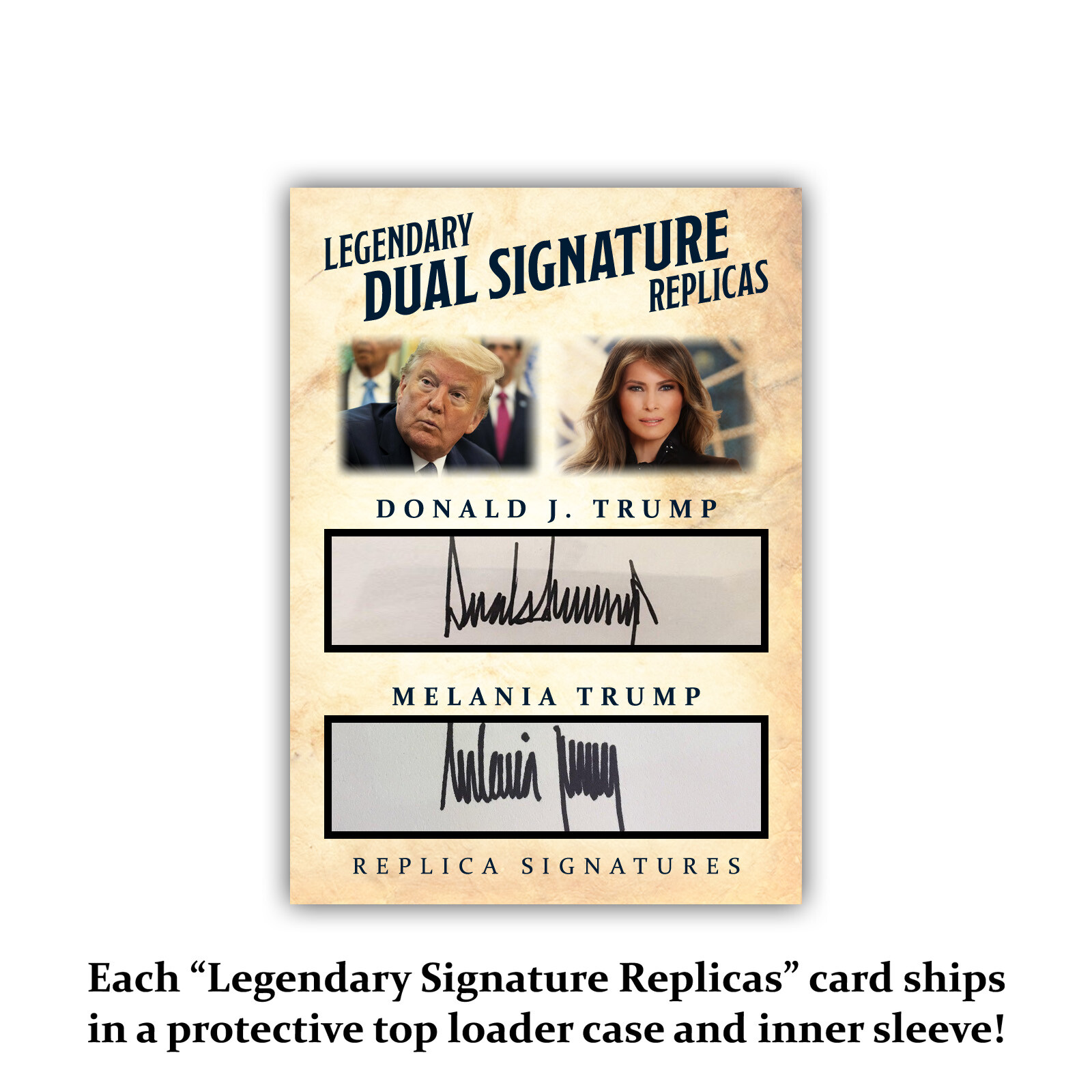 Donald and Melania Trump Collectible Replica Presidential Signature Card MAGA