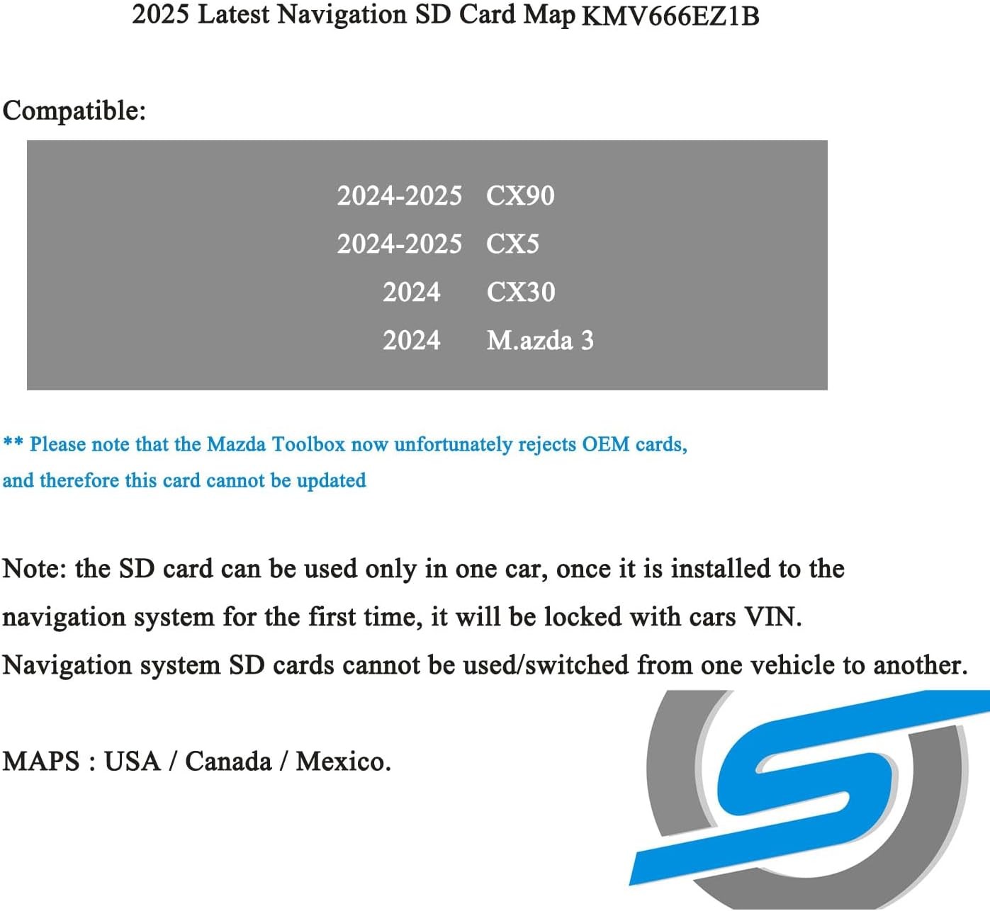 2025 Updated Navigation GPS SD Card Compatible with CX5 (2024-2025),CX90 (2024-2