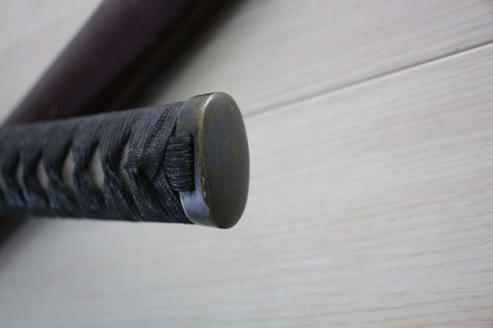 WWII Japanese Army Type 98 Gunto Mounts Koshirae w/ Wooden Blade I38