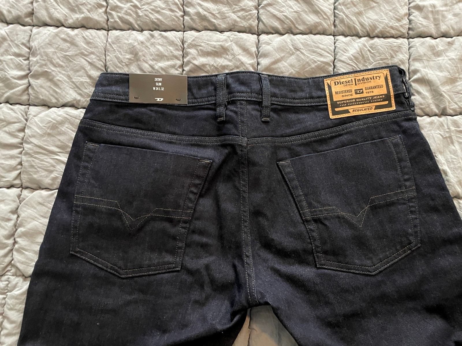 Diesel zatiny RB060 bootcut slim dark indigo stretch denim jeans 34 x 32 men NEW