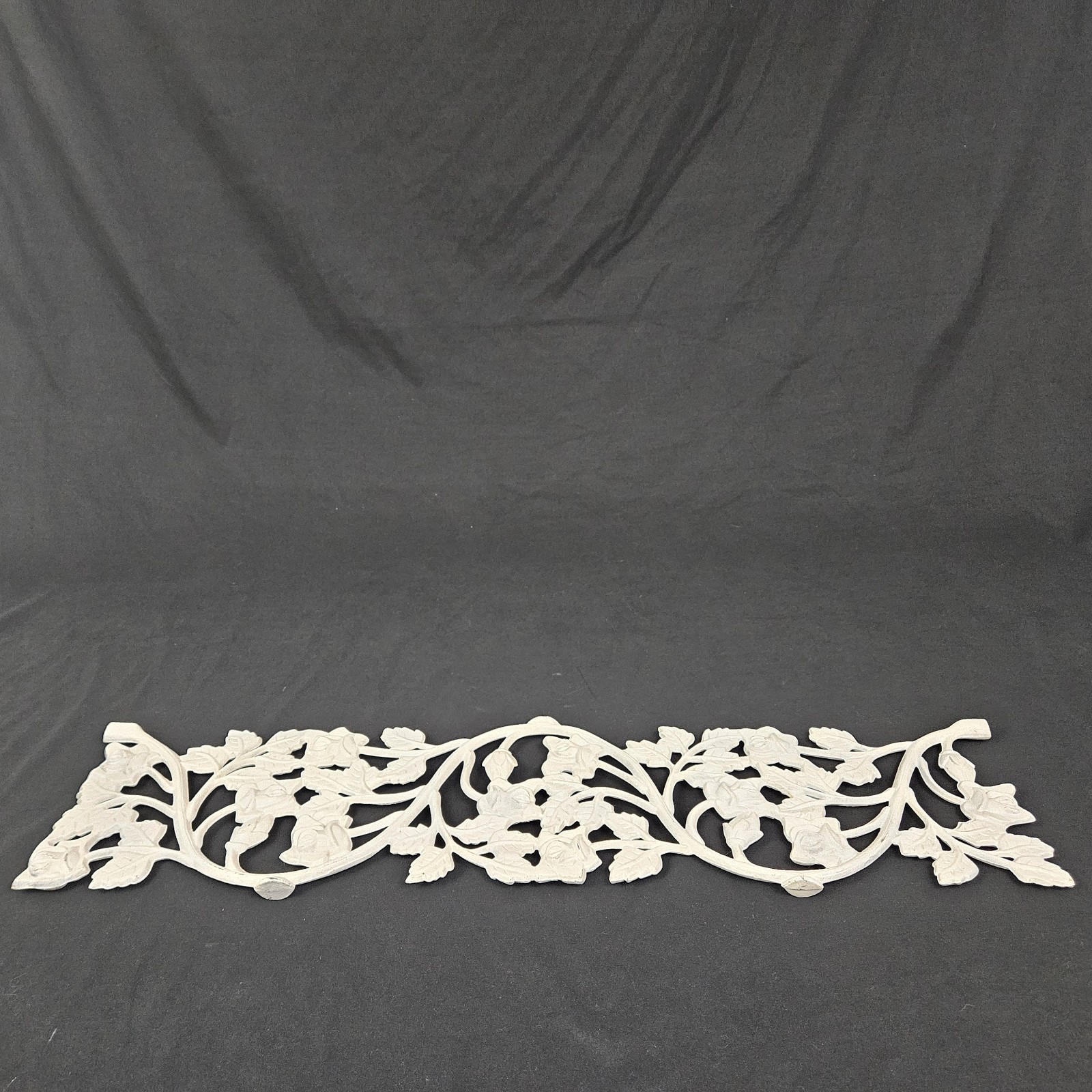 Vintage cast metal garden trellis wall decor pediment onlay