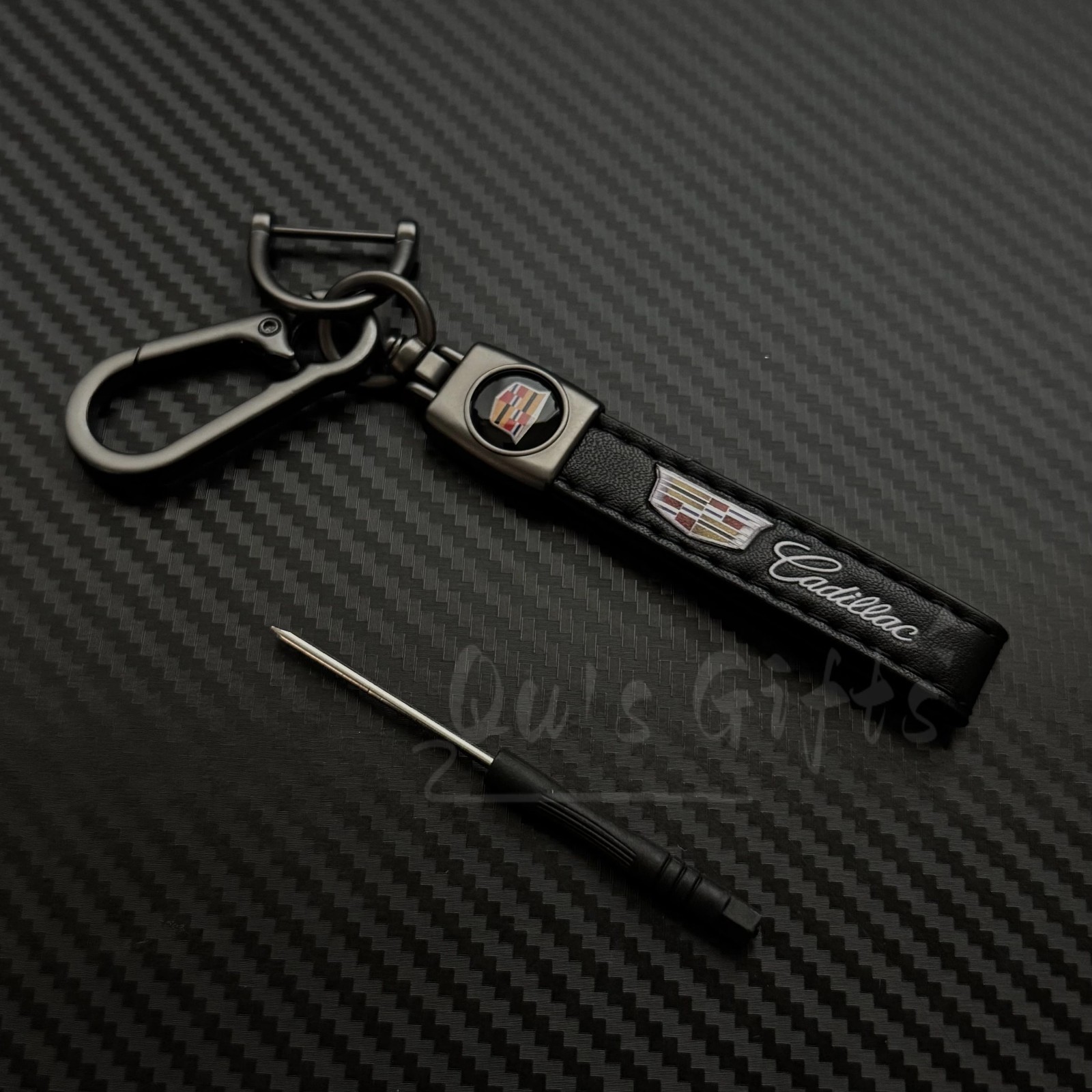 Cadillac Genuine Leather Keychain US Seller Free Shipping
