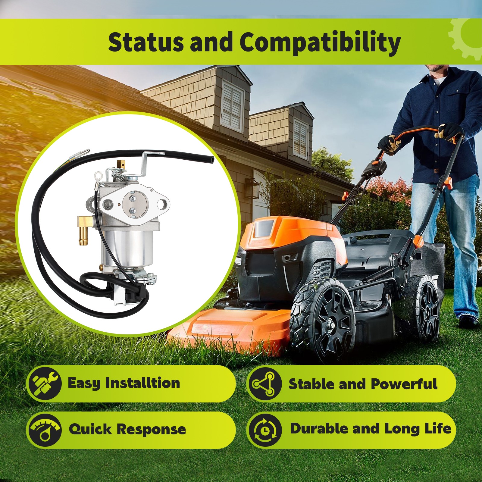 PERFORMANCE CARBURETOR ASSEMBLY for WG750 # 12691-44010 WG600 Gas Engine