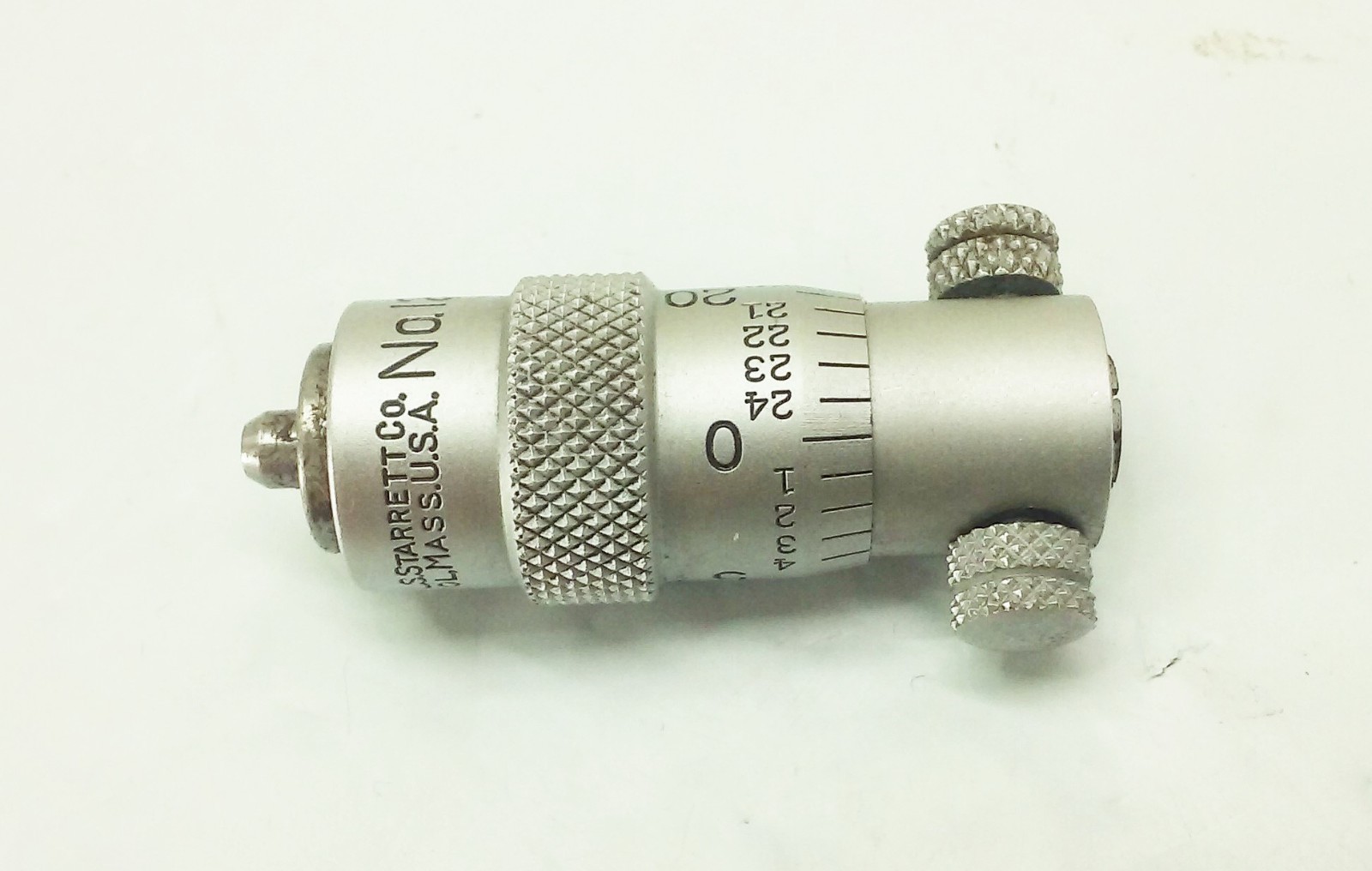 Vtg Starrett no.124 inside micrometer set in wood case 2"-12" machinist USA