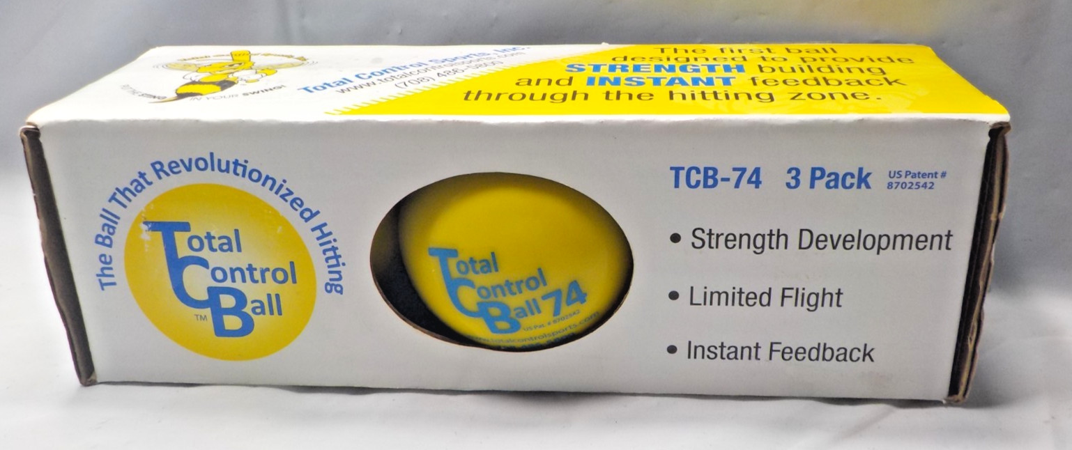 Total Control Ball TCB- 74 For Baseball & Softball Strength Building 3 Pack