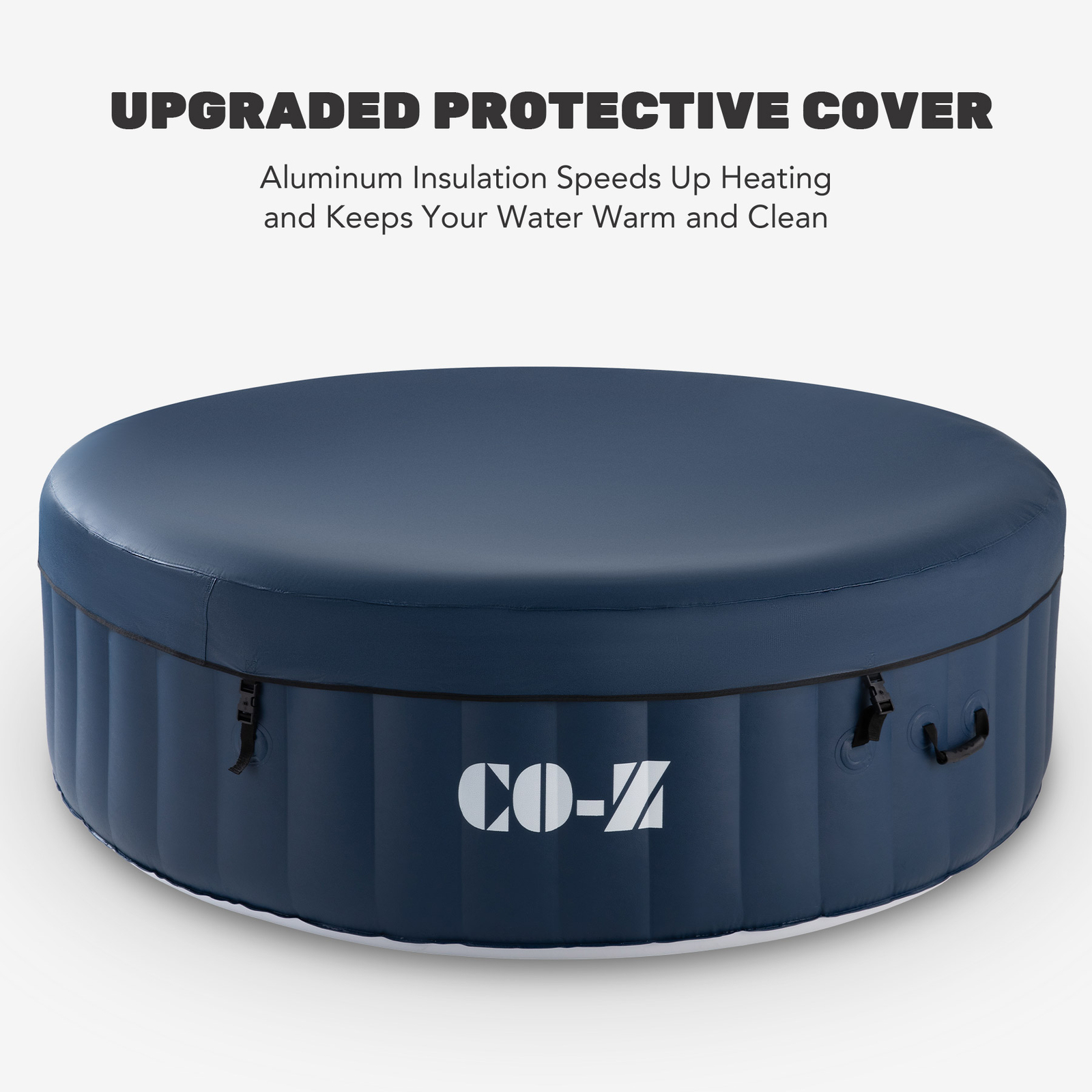 CO-Z Inflatable Spa Tub 6.8x6.8x2 ft. for 6 Person Portable w. Pump, Jet, Cover