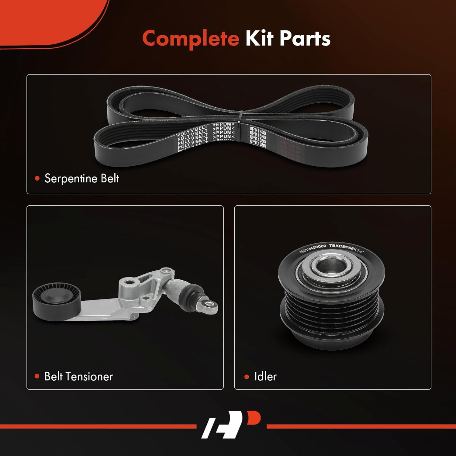 Serpentine Drive Belt Kit w/ Tensioner Idler for Toyota Corolla Celica 1.8L