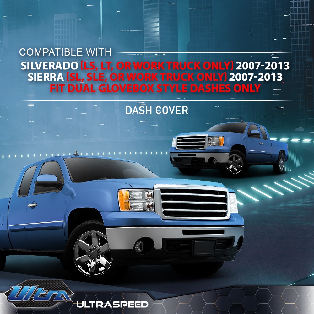 Soft TPE Dash Board Cover Cap Black For 07-2014 Silverado LS LT WT Sierra SL SLE