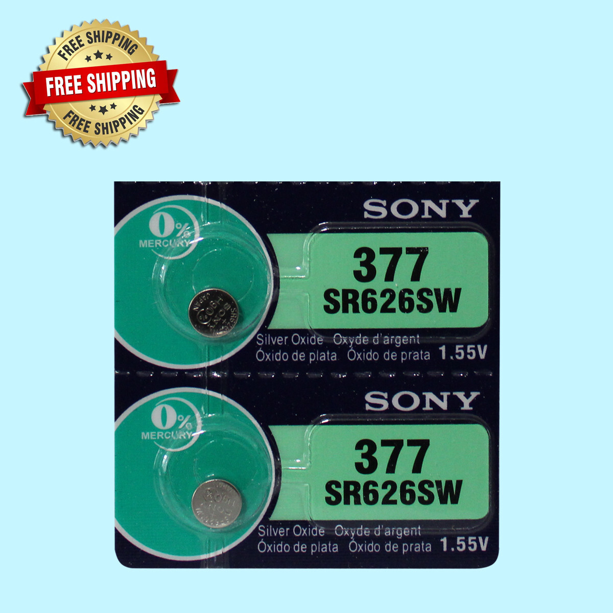 Sony 377 SR626SW Watch Battery (Exp 10/2030 )  2Pc