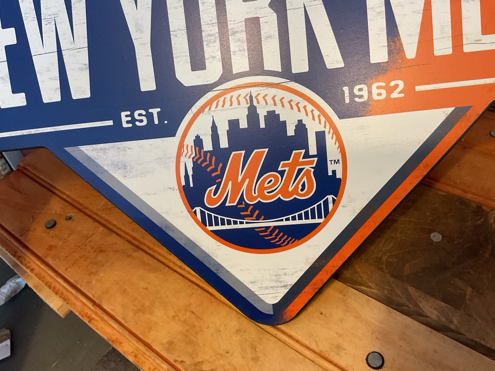 19"X14" Officially Licensed NY Mets Decorative Wall Art... Ships Free!