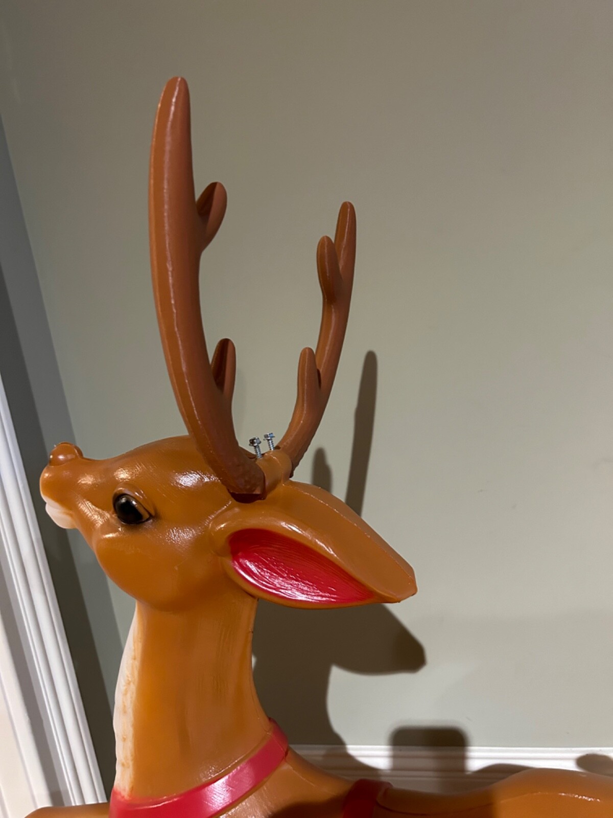 Reindeer Deer Antlers Blow Mold General Foam Santa Sleigh Replacement Set of 2