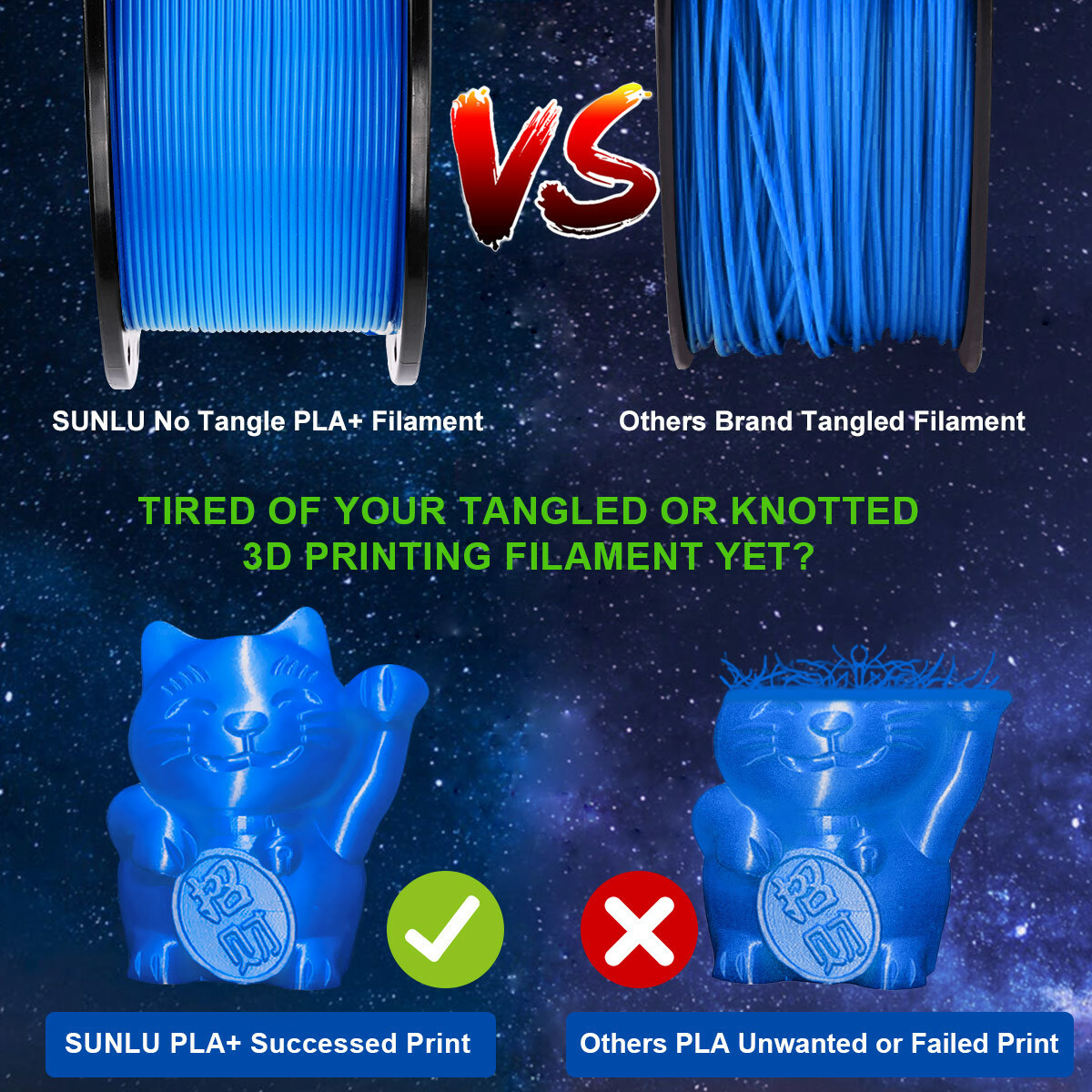 【BUY4 PAY FOR 3】SUNLU PLA/PLA PLUS/PETG/SILK/ABS/META/MATTE 1KG TPU500G Filament