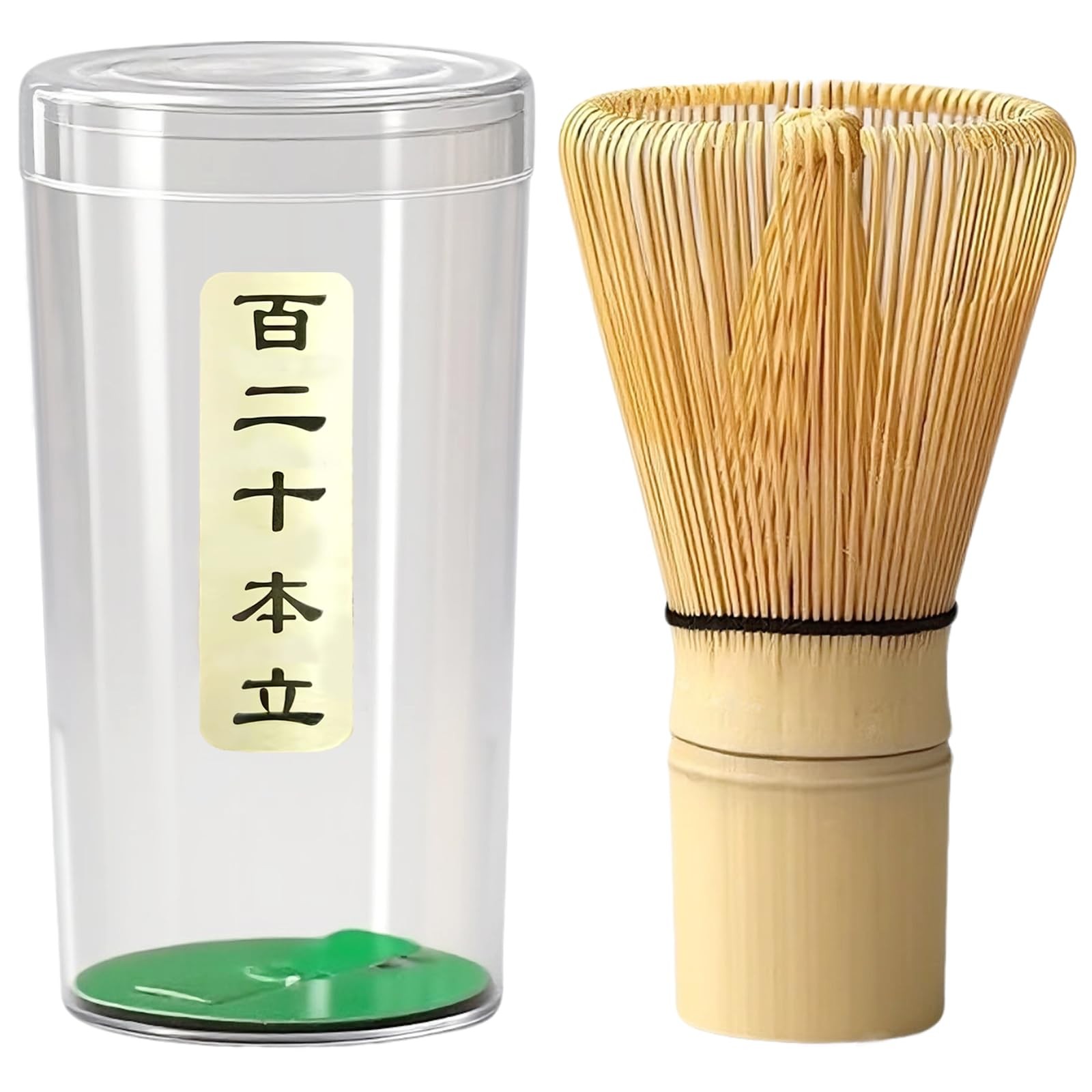 Delicate Matcha Whisk 120-Prong Handcrafted Bamboo Chasen, Natural