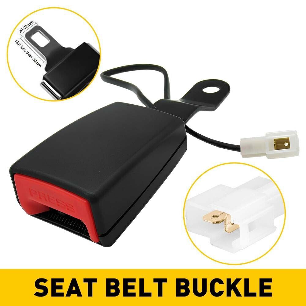 Car Seat Belt Latch Buckle Safety Belt Buckle Plug Adapter w/ Warning Cable NEW