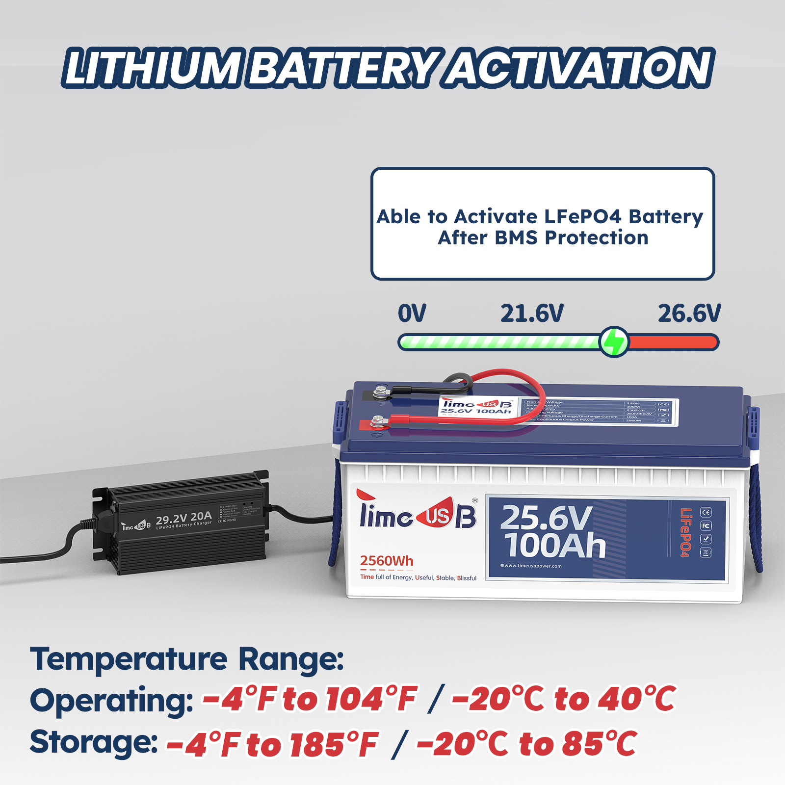 29.2V 20A LiFePO4 Battery Charger with LED Indicators For 24V Lithium Battery