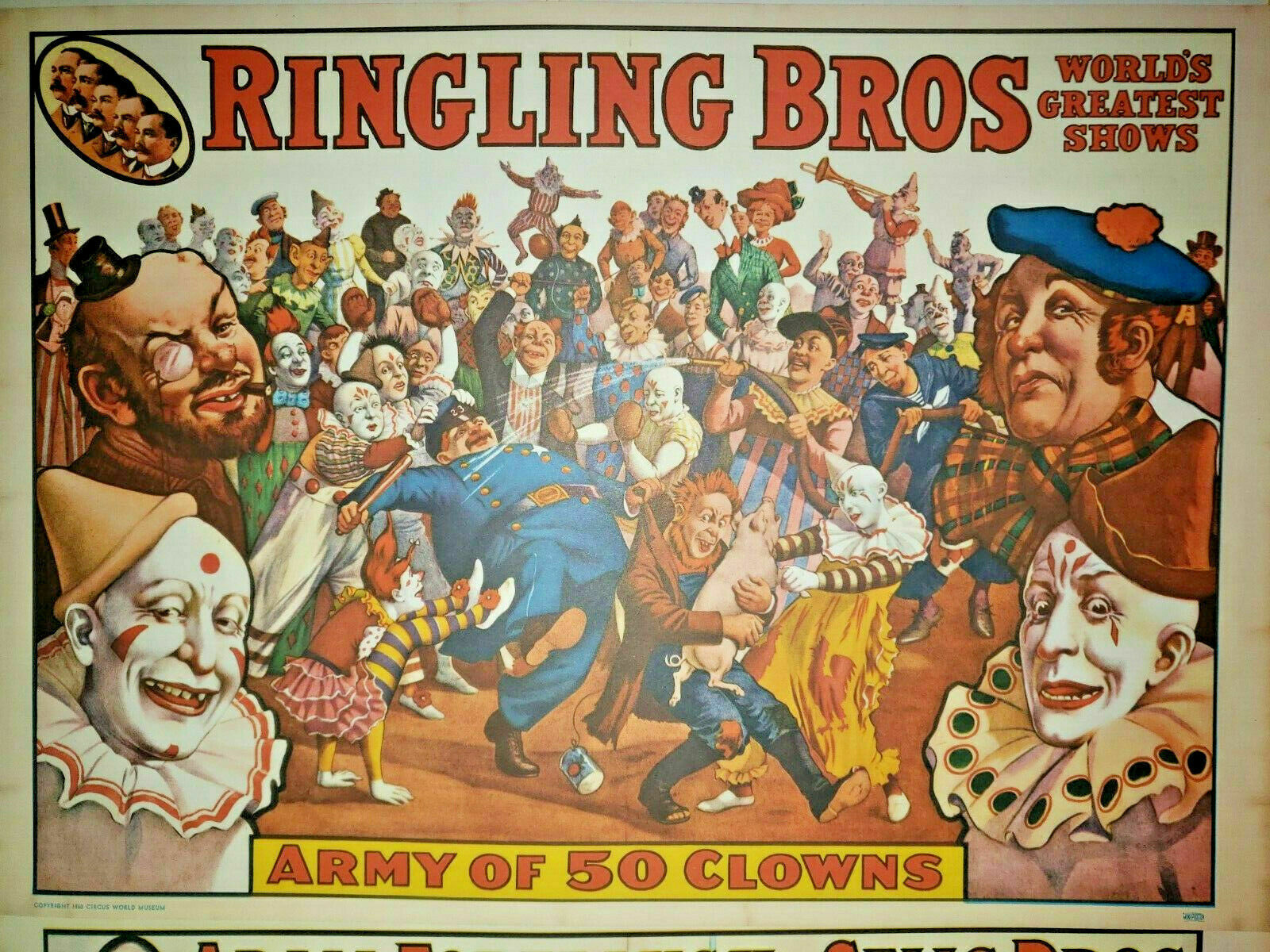Vintage 1960 Circus World Museum Poster Set of 4 Posters New Old Stock
