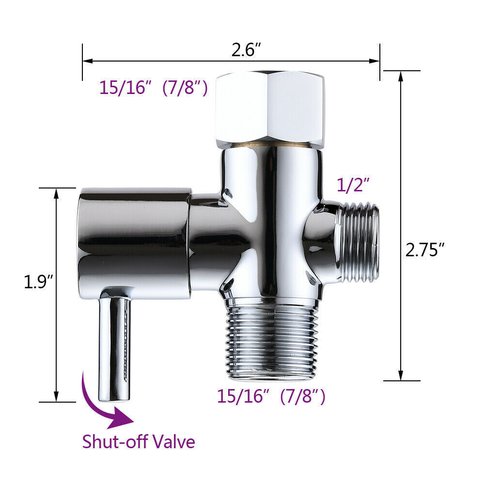 Toilet Shattaf Adapter Hose Bidet Spray Stainless Steel Handheld Shower Head US