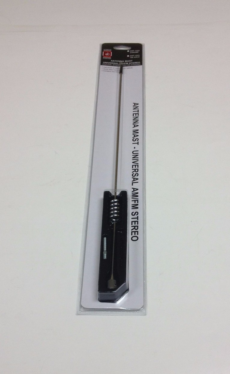 16" METAL UNIVERSAL AM/FM CAR AUDIO STEREO CHROME ANTENNA MAST ADAPTERS ANT-1222