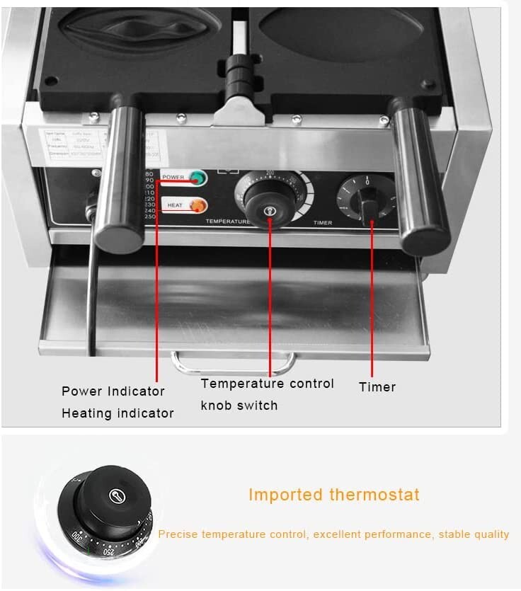 Kolice Commercial Strange Shape Waffle Maker Waffle Machine,5 grills
